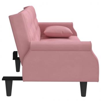 Schlafsofa mit Armlehnen Rosa Samt