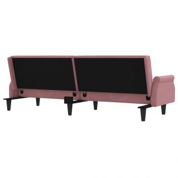 Schlafsofa mit Armlehnen Rosa Samt