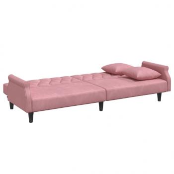 Schlafsofa mit Armlehnen Rosa Samt