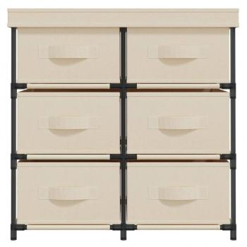 Lagerschrank mit 6 Schubladen 55×29×55 cm Creme Stahl