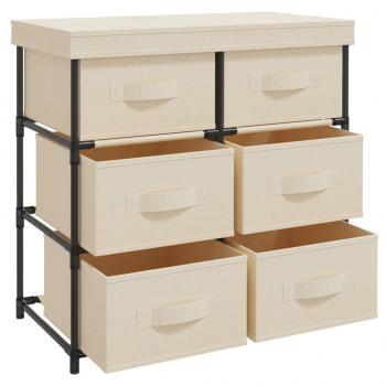 Lagerschrank mit 6 Schubladen 55×29×55 cm Creme Stahl