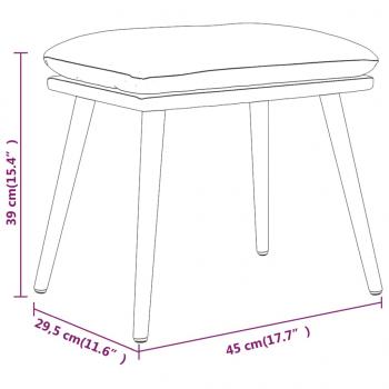 Fußhocker Weinrot 45x29,5x35 cm Samt