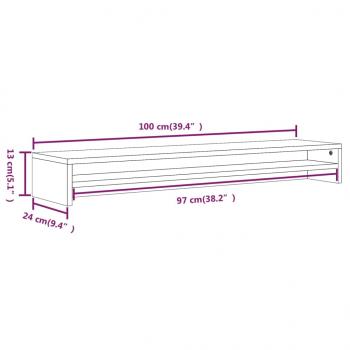 Monitorständer Grau Sonoma 100x24x13 cm Holzwerkstoff