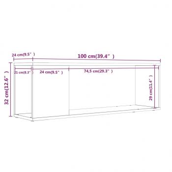 TV-Schrank Grau Sonoma 100x24x32 cm Holzwerkstoff