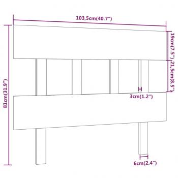 Kopfteil Grau 103,5x3x81 cm Massivholz Kiefer