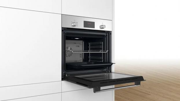 Bosch HBD231VR61 EEK: A Einbau-Backofen-Set mit Elektro-Kochfeld (HBF133BR0 + PKN645BA2E), 60 cm breit, 71 L, 3D-Heißluft, Eco Clean Direct, Kindersicherung, Rahmen aufliegend, schwarz