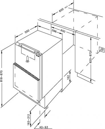 Amica UVKSS 351 901 Unterbau-Vollraum-Kühlschrank, Nischenhöhe: 82 cm, 135 L, Festtür-Technik, elektronische Steuerung, Tür-Offen-Alarm, Inverter Kompressor, weiß (1195074)