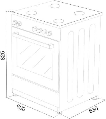 PKM EH4-60 GK6 Stand Elektroherd mit Glaskeramikkochfeld, 60 cm breit, 56 L, Grillfunktion, Heißluftfunktion, Restwärmeanzeige, weiß