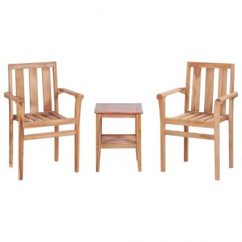 3-tlg. Bistro-Set Teak Massivholz