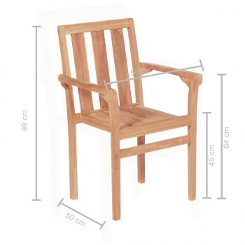 3-tlg. Bistro-Set Teak Massivholz