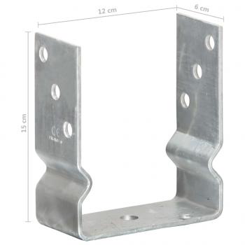 Pfostenträger 12 Stk. Silbern 12x6x15 cm Verzinkter Stahl