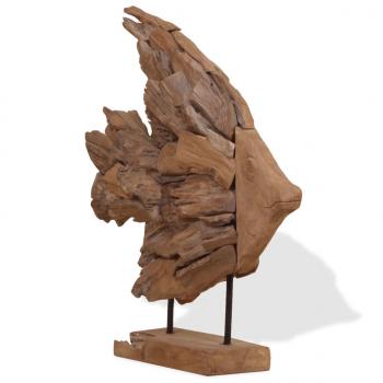 ARDEBO.de - Fisch-Skulptur Teak 40x12x57 cm