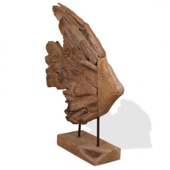 Fisch-Skulptur Teak 40x12x57 cm