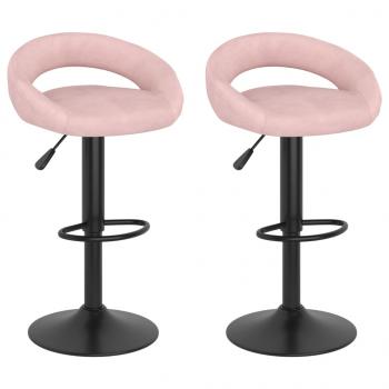 ARDEBO.de - Barhocker 2 Stk. Rosa Samt