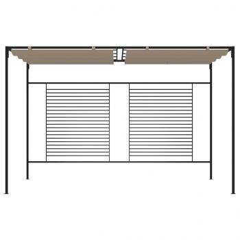 Pavillon mit Ausziehbarem Dach 3x4x2,3 m Taupe 180 g/m²