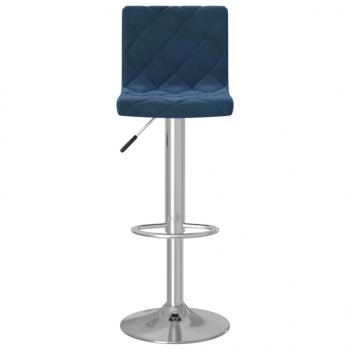 Barhocker 2 Stk. Blau Samt