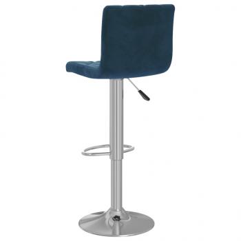 Barhocker 2 Stk. Blau Samt