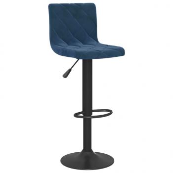 Barhocker 2 Stk. Blau Samt