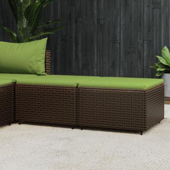 ARDEBO.de - Gartenhocker mit Kissen 2 Stk. Braun Poly Rattan