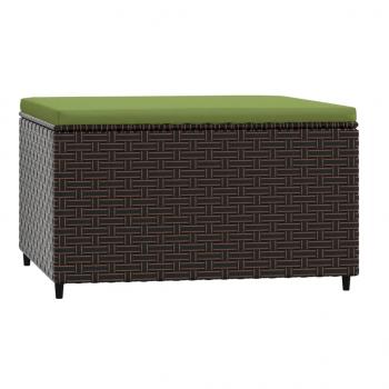 Gartenhocker mit Kissen 2 Stk. Braun Poly Rattan