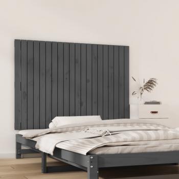 Wand-Kopfteil Grau 127,5x3x90 cm Massivholz Kiefer