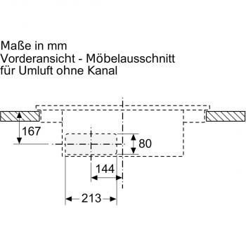 Bosch PVQ811GA6 SET GA60 (PVQ811F15E + HEZ9VDSB4) Induktionskochfeld mit Dunstabzug, 80 cm, CombiZone, PowerBoost, schwarz