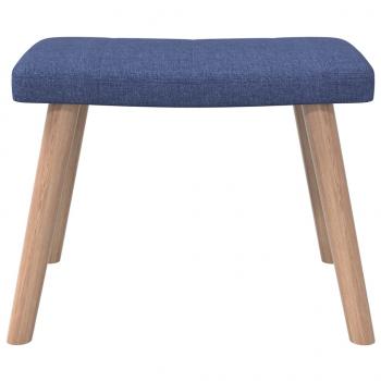 Relaxsessel mit Hocker Blau Stoff