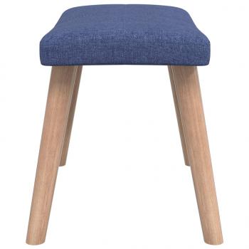 Relaxsessel mit Hocker Blau Stoff