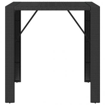 Bartisch mit Glasplatte Schwarz 105x80x110 cm Poly Rattan