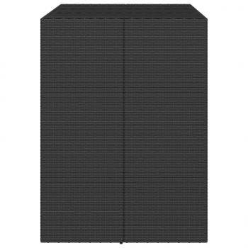 Bartisch mit Glasplatte Schwarz 105x80x110 cm Poly Rattan