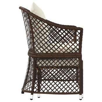 2-tlg. Garten-Lounge-Set mit Kissen Braun Poly Rattan