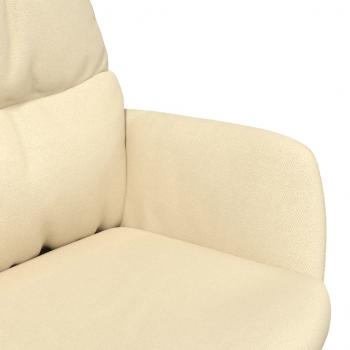 Relaxsessel mit Hocker Creme Stoff