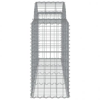 Gabione mit Hochbogen 200x50x80/100 cm Verzinktes Eisen