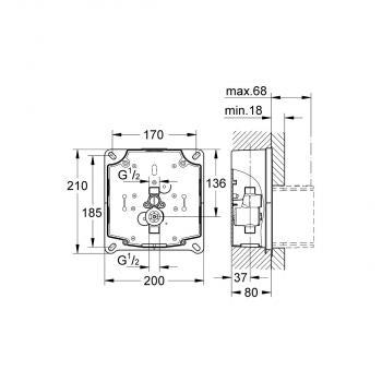 GROHE Rapido UMB Rohbauset für Urinal (38787000)