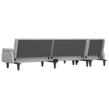 Schlafsofa in L-Form Hellgrau 271x140x70 cm Samt