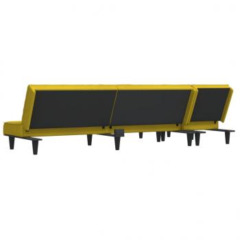 Schlafsofa in L-Form Gelb 255x140x70 cm Samt