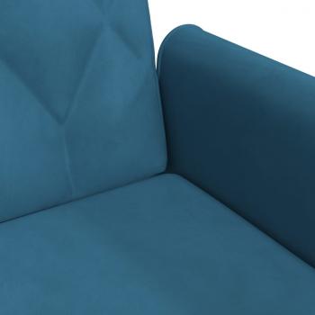 Schlafsofa mit Armlehnen Blau Samt