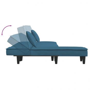 Schlafsofa in L-Form Blau 255x140x70 cm Samt