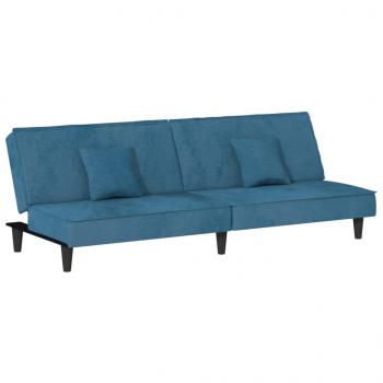 Schlafsofa Blau Samt