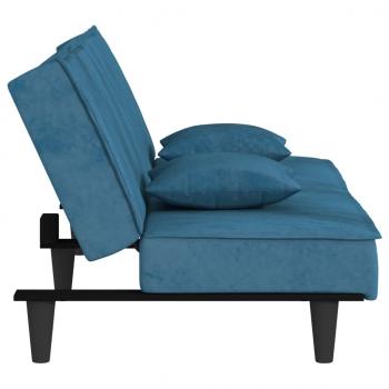 Schlafsofa Blau Samt