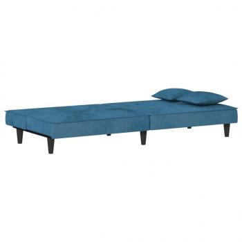 Schlafsofa Blau Samt