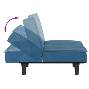 Schlafsofa Blau Samt