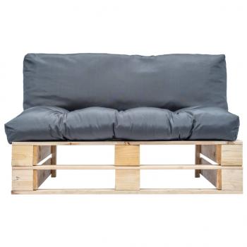 Outdoor-Sofa Paletten mit Kissen in Grau Kiefernholz