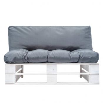 Outdoor-Sofa Paletten mit Kissen in Grau Kiefernholz