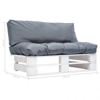 Outdoor-Sofa Paletten mit Kissen in Grau Kiefernholz