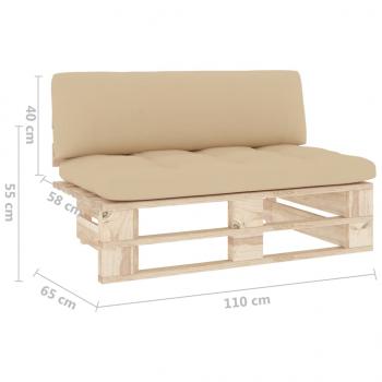 Outdoor-Mittelsofa Paletten Imprägniertes Kiefernholz