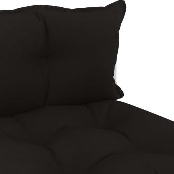 Garten-Paletten-Mittelsofa mit Kissen in Schwarz Holz