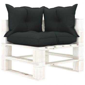 ARDEBO.de - Garten-Paletten-Ecksofa mit Kissen in Anthrazit Holz