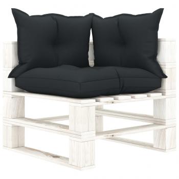 Garten-Palettensofa 4-Sitzer mit Kissen in Anthrazit Holz