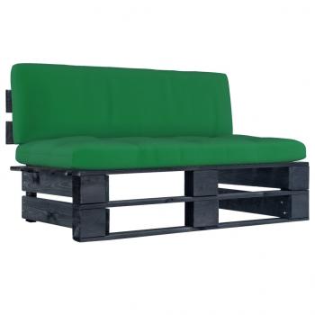 ARDEBO.de - Garten-Paletten-Mittelsofa Schwarz Imprägniertes Kiefernholz